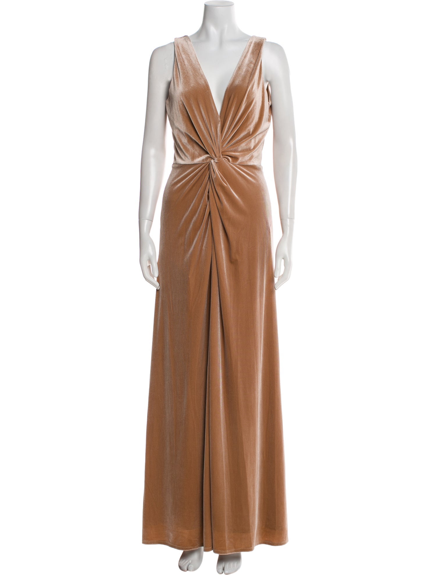 Halston V-Neck Long Dress