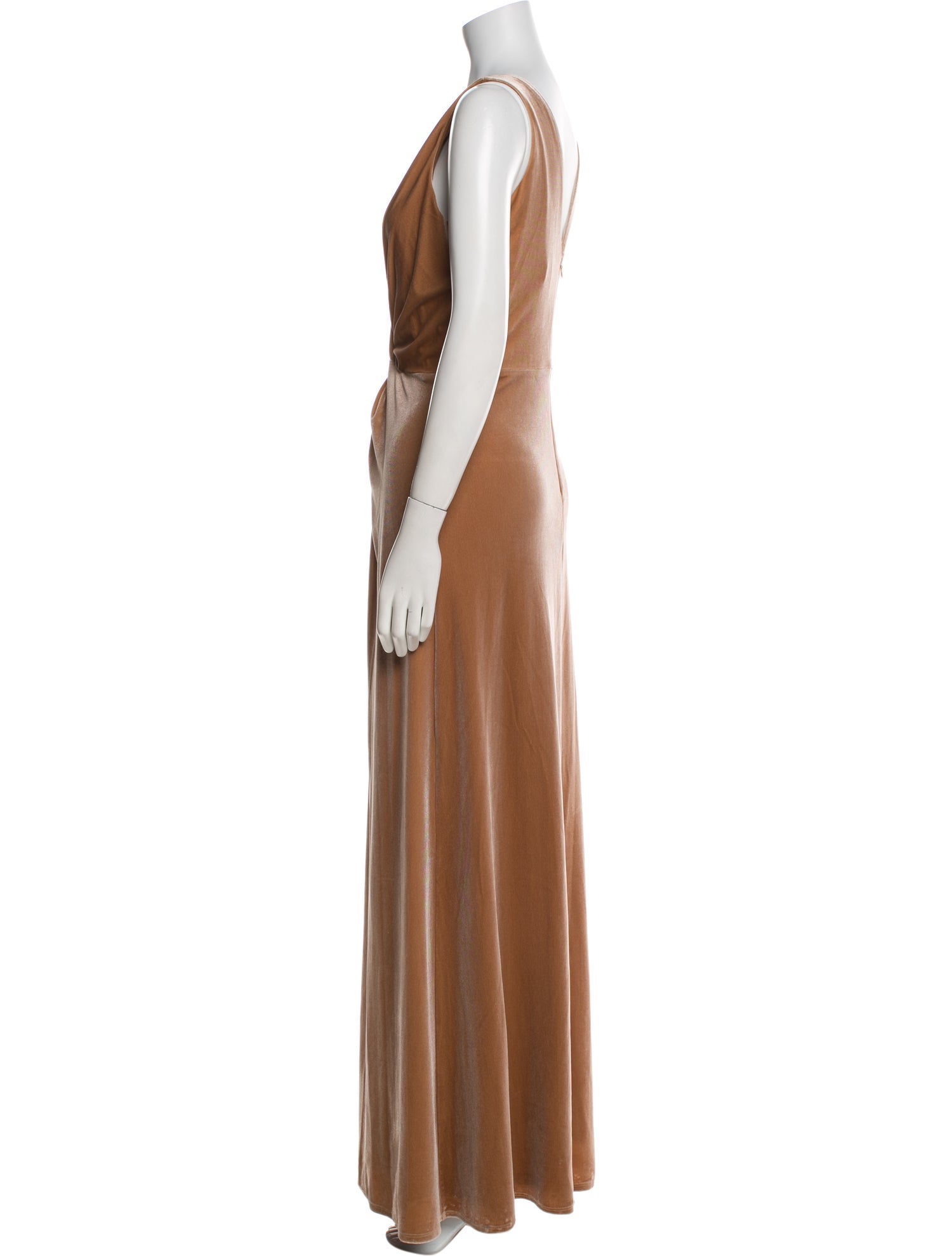 Halston V-Neck Long Dress