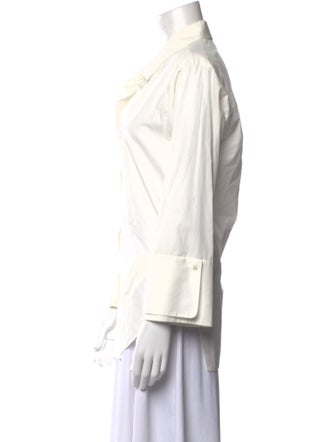 Halston Long Sleeve Button-Up Top