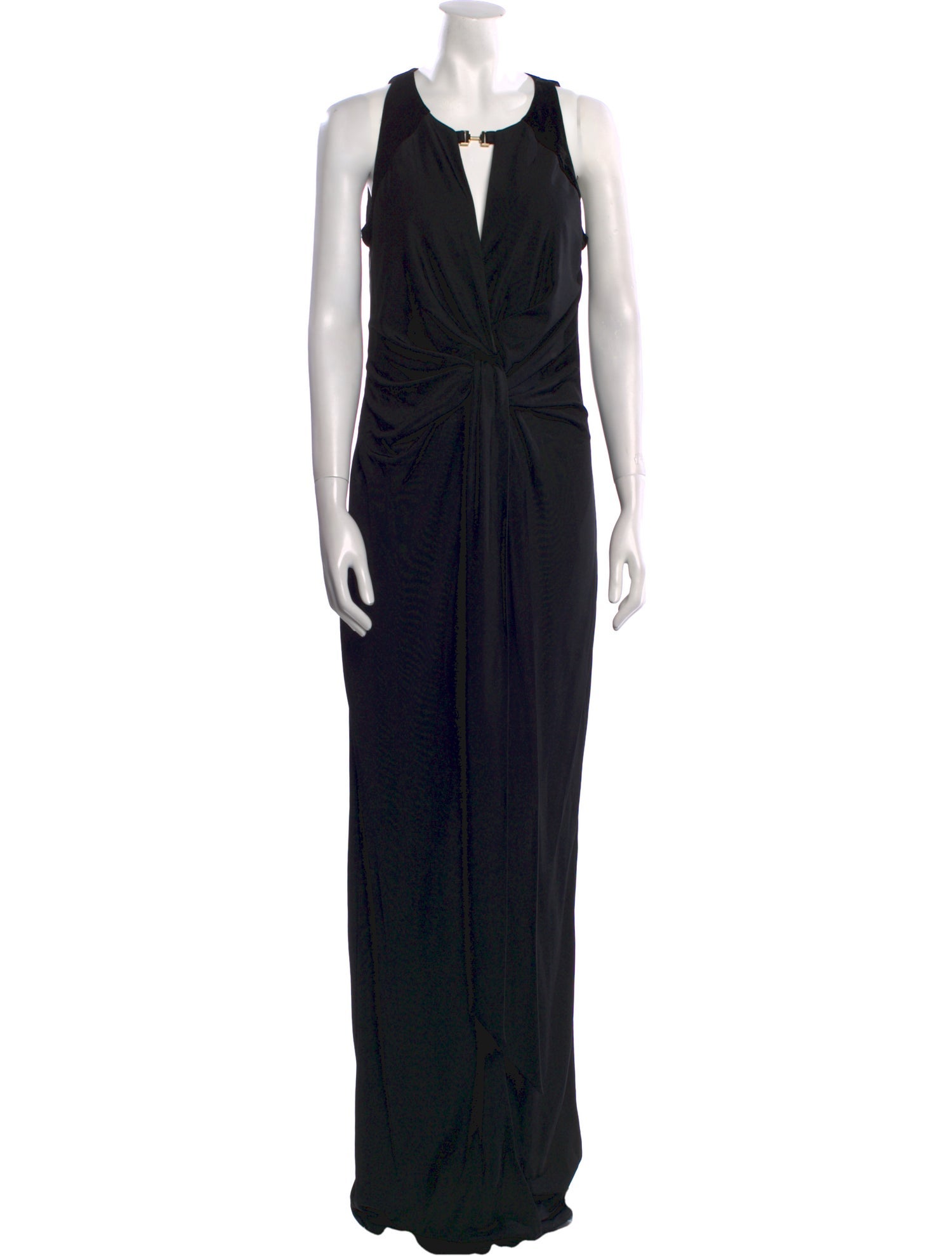 Halston V-Neck Long Dress
