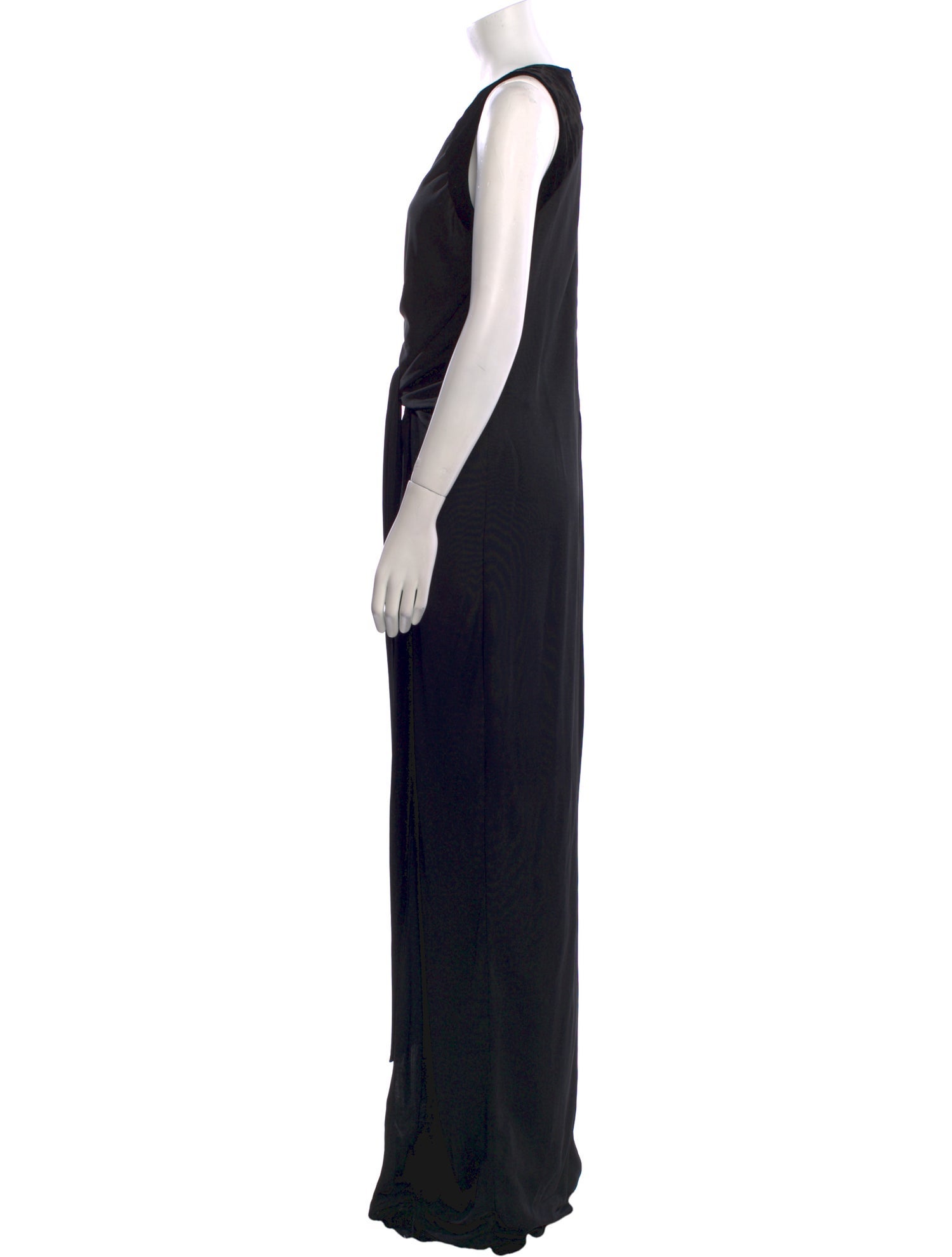Halston V-Neck Long Dress
