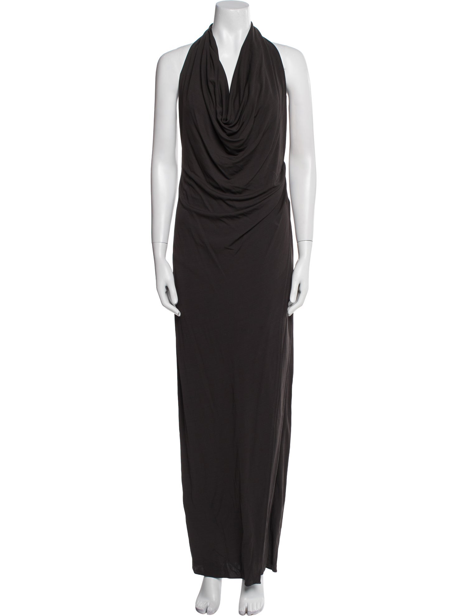 Halston Cowl Neck Long Dress