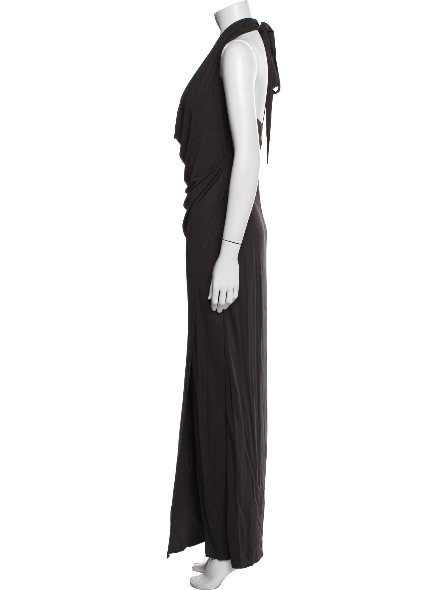 Halston Cowl Neck Long Dress