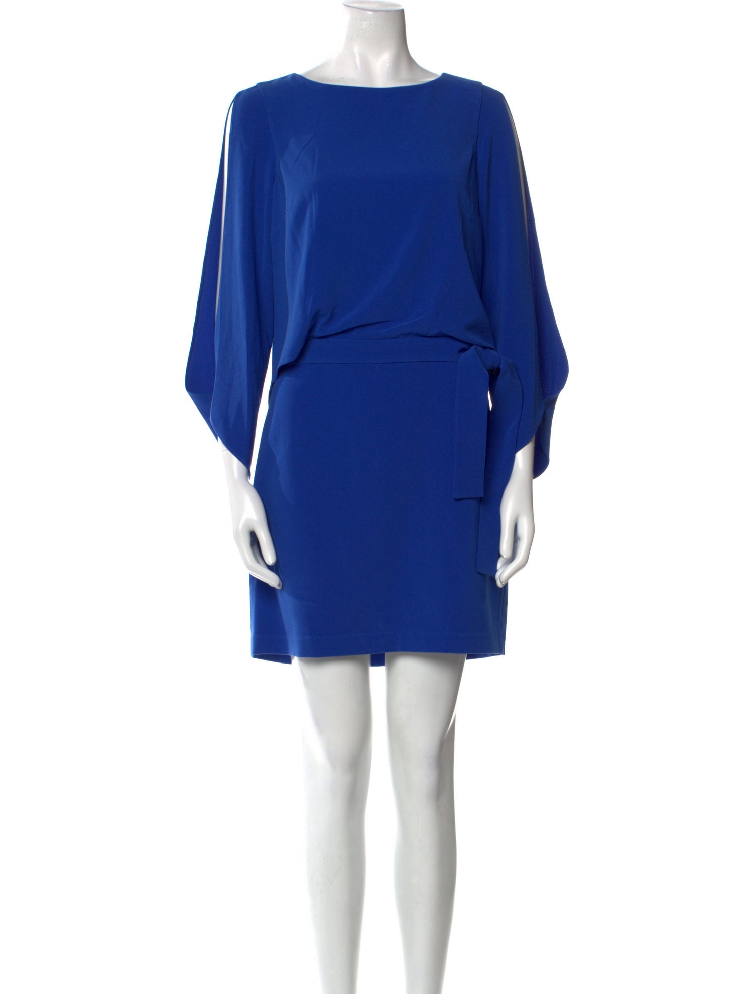 Halston Bateau Neckline Mini Dress