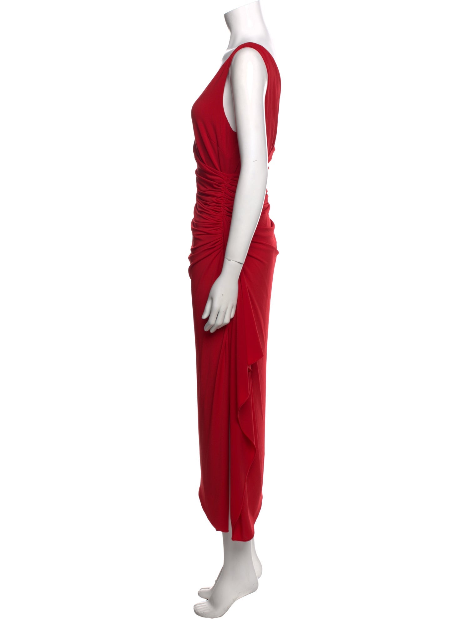 Halston V-Neck Long Dress