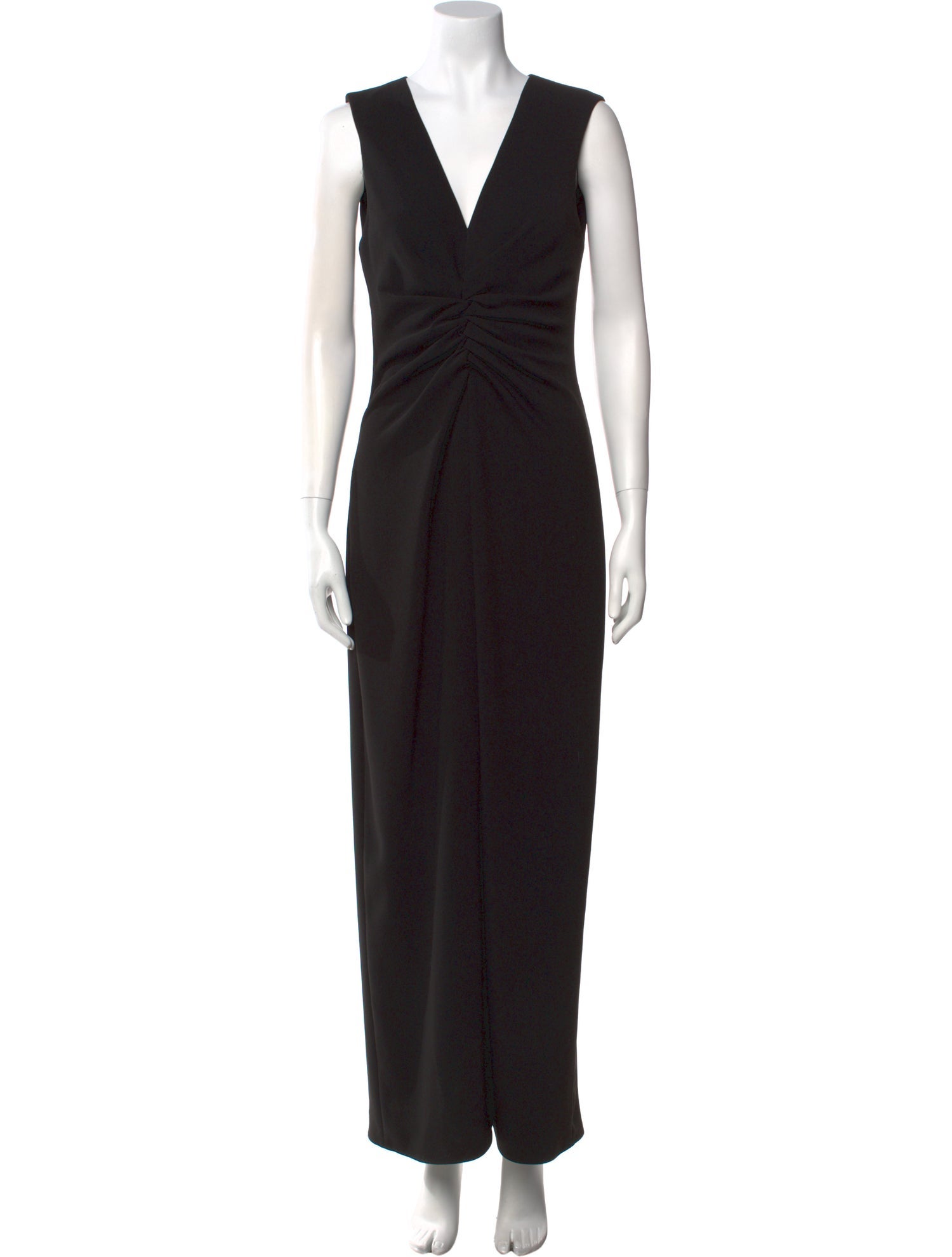 Halston V-Neck Long Dress