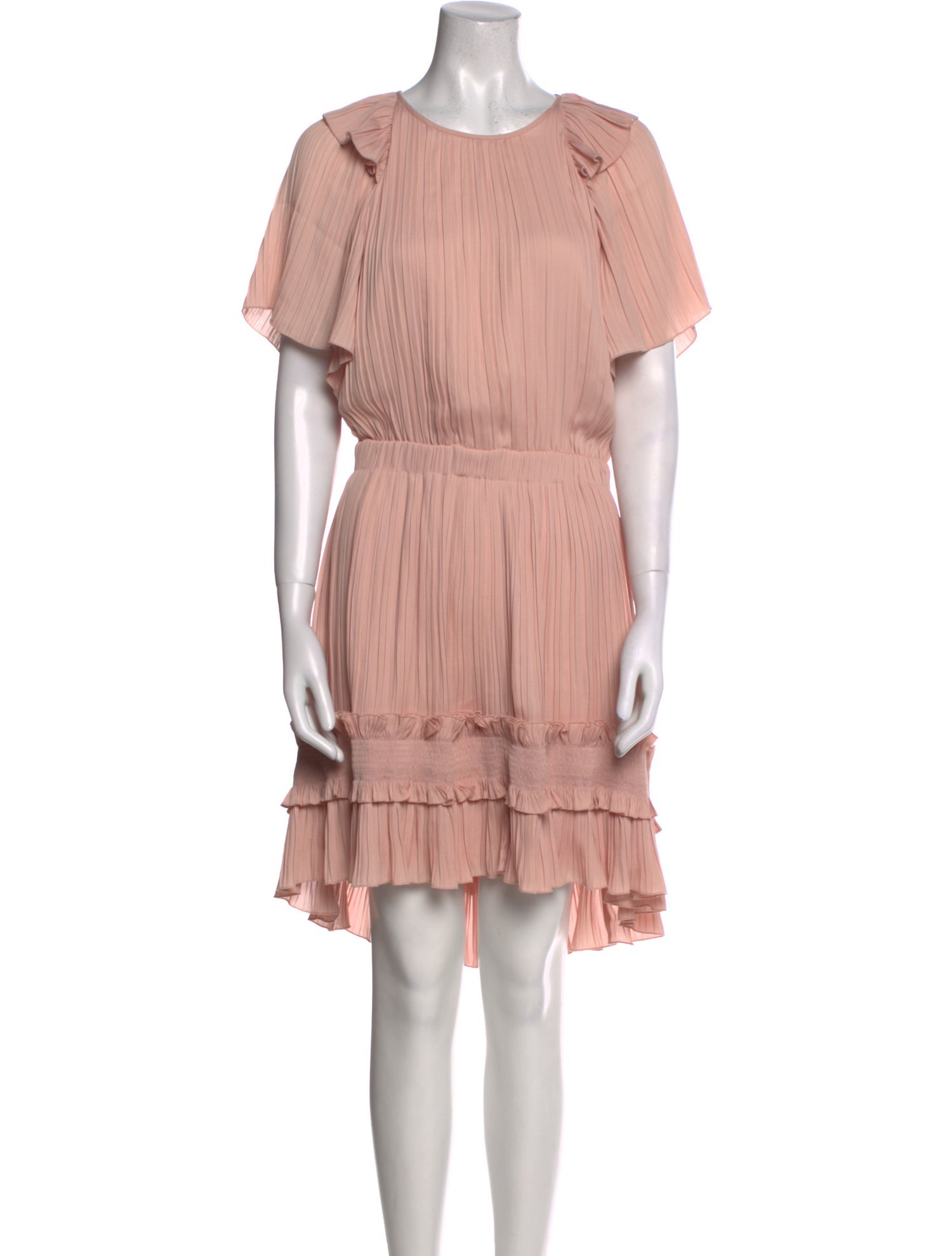 Halston Crew Neck Mini Dress