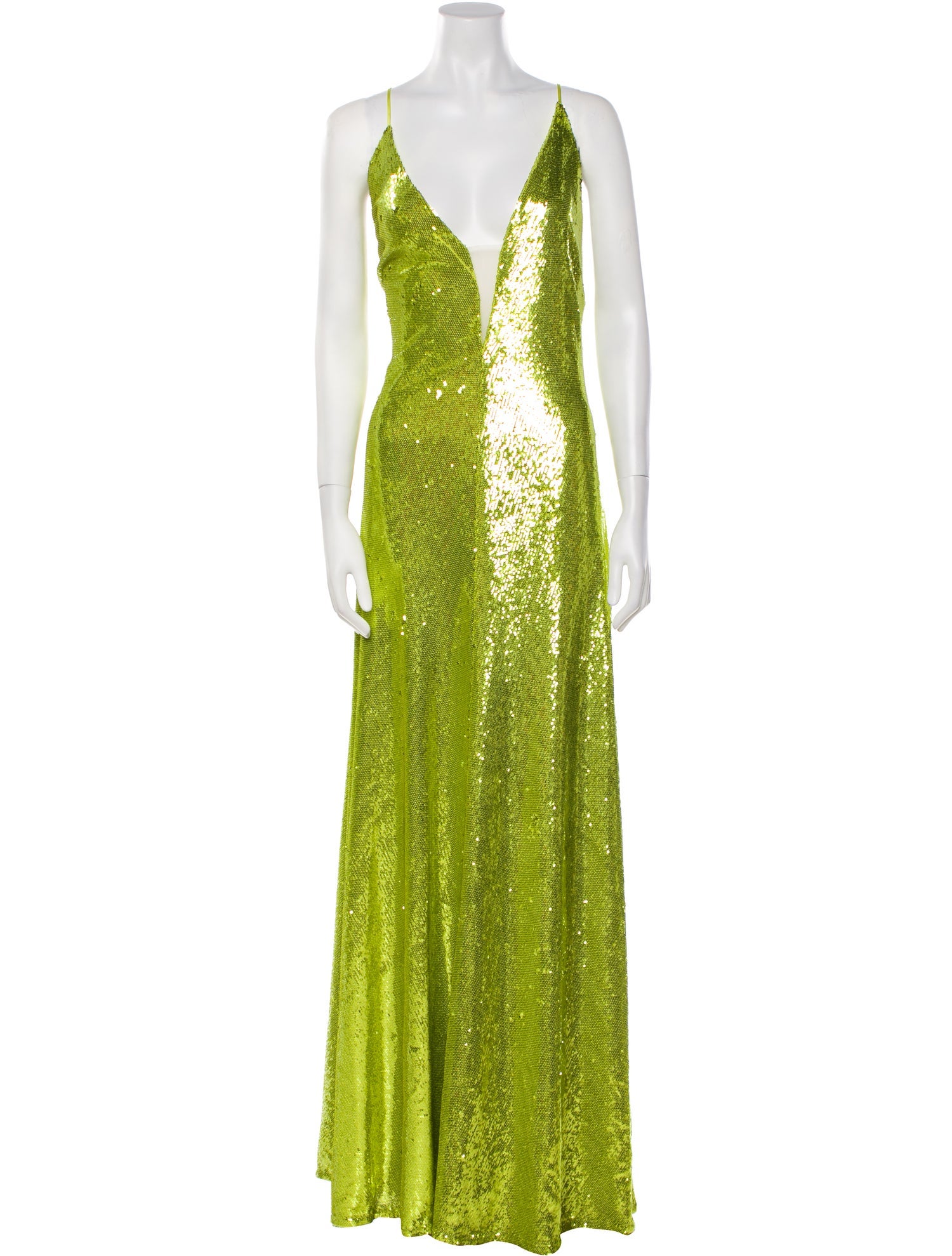 Halston V-Neck Long Dress