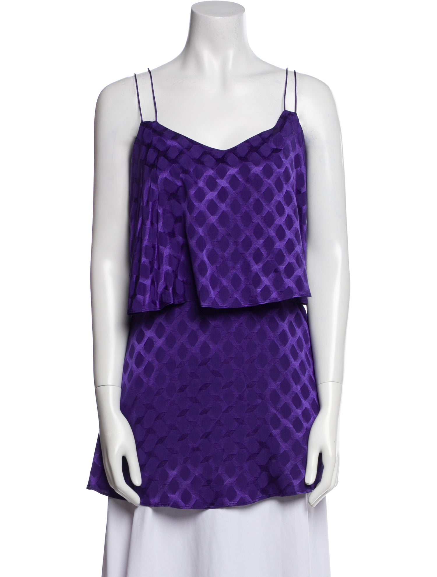 Halston Printed V-Neck Top