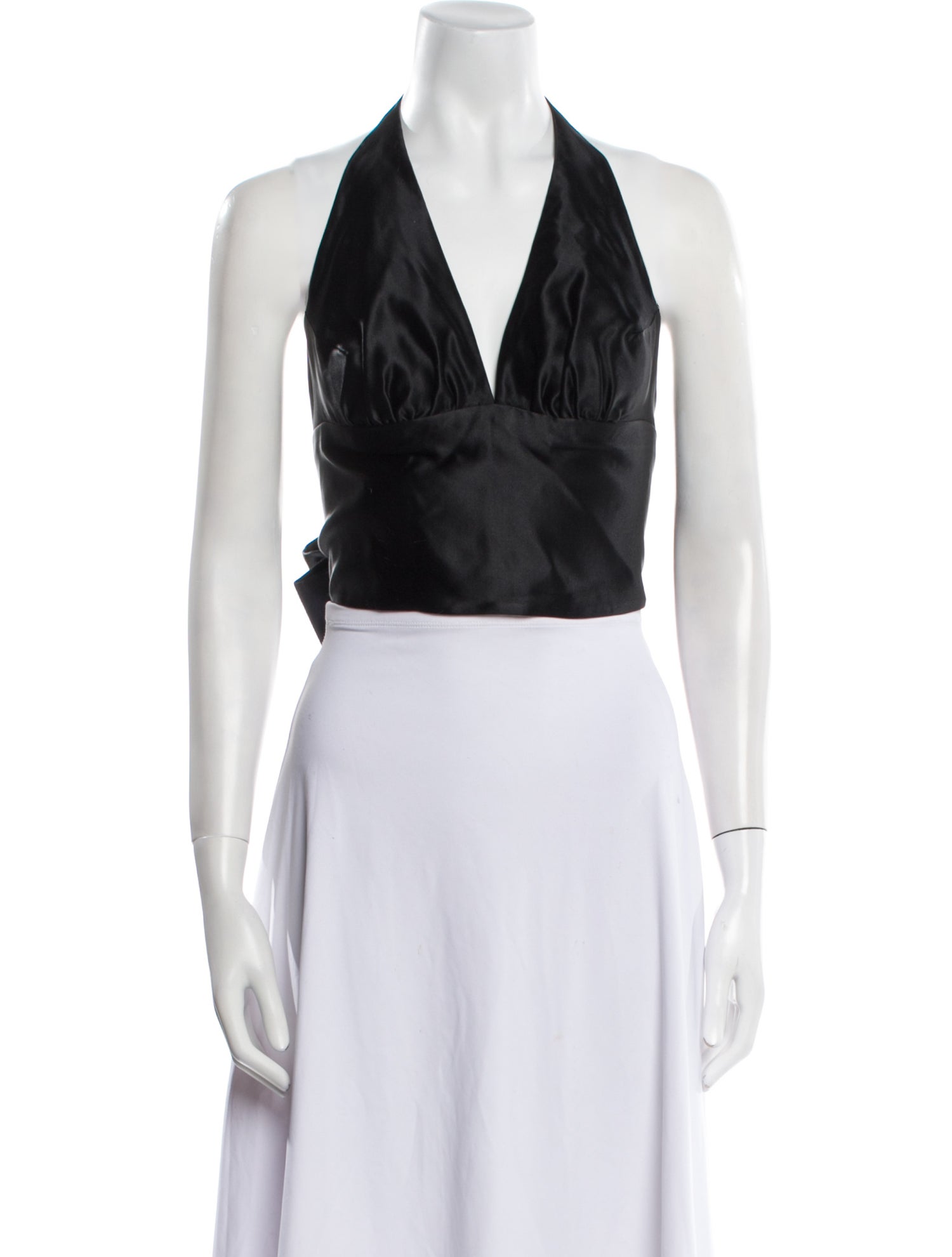 Halston Halterneck Sleeveless Crop Top