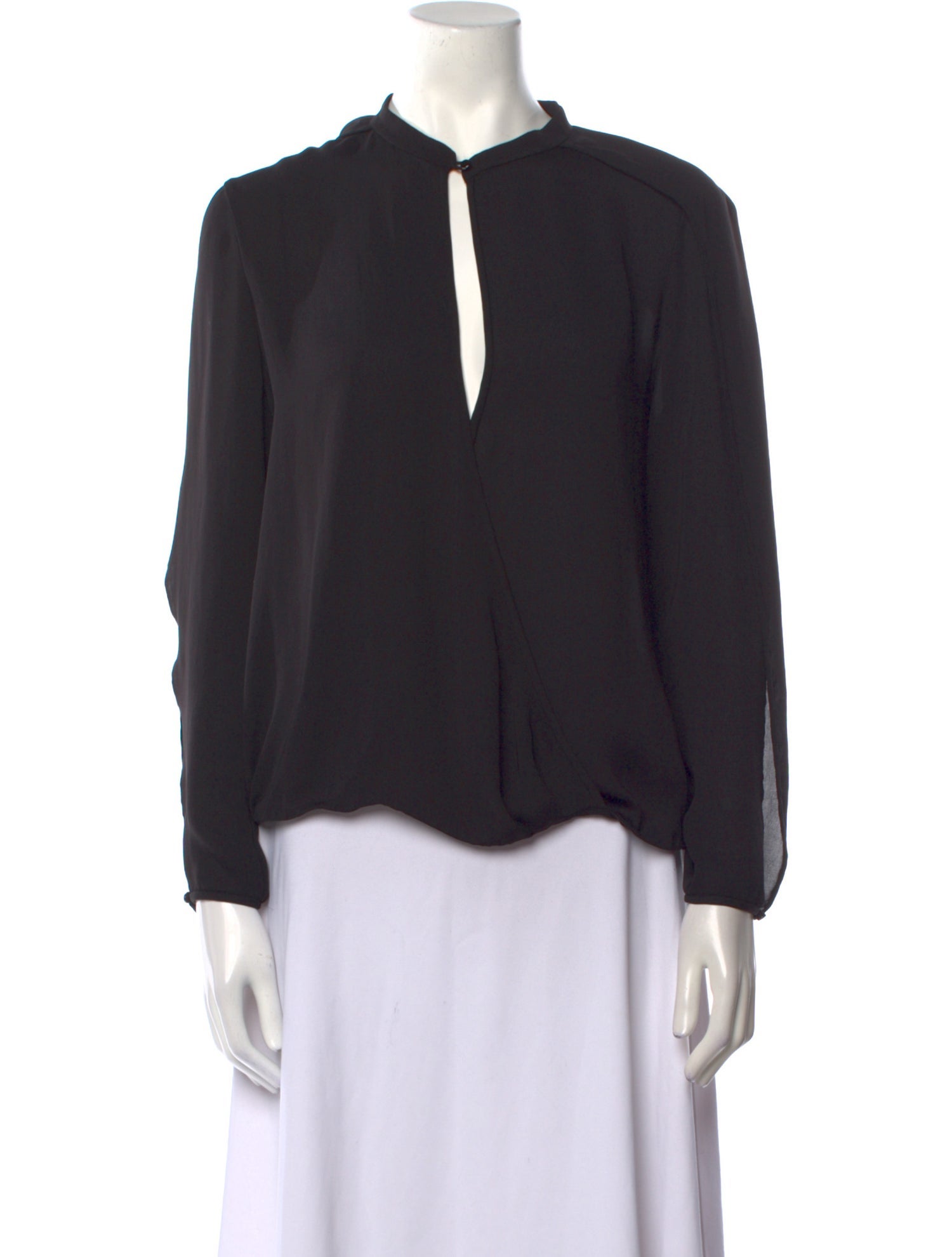 Halston Crew Neck Long Sleeve Blouse