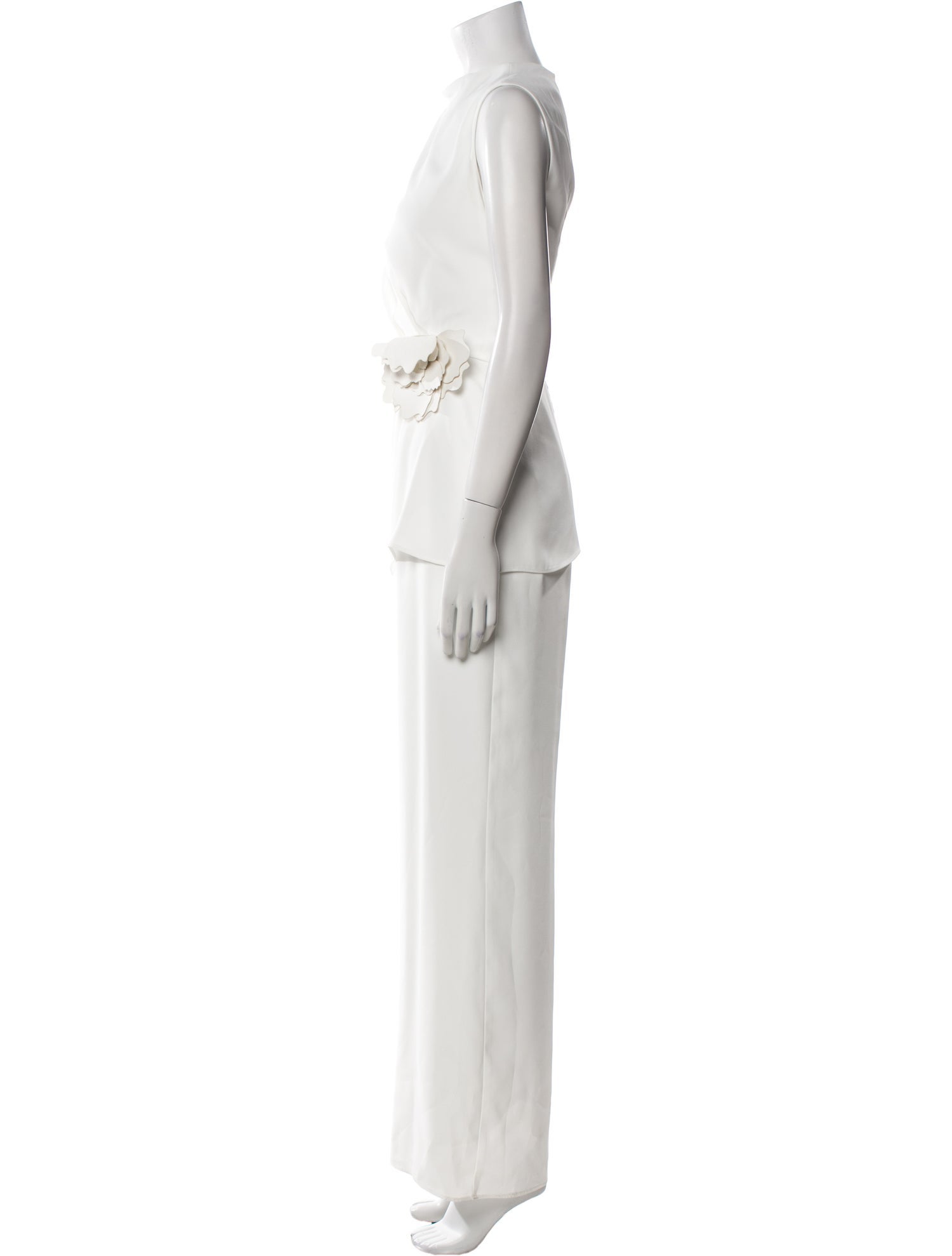 Halston Crew Neck Jumpsuit