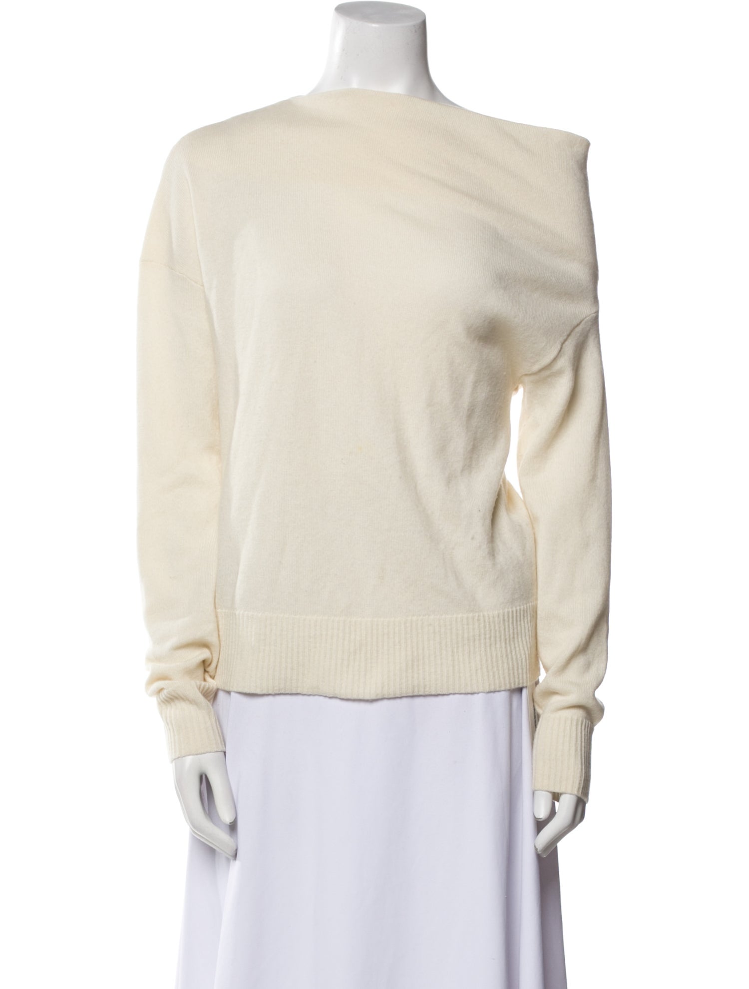 Halston Wool Bateau Neckline Sweater