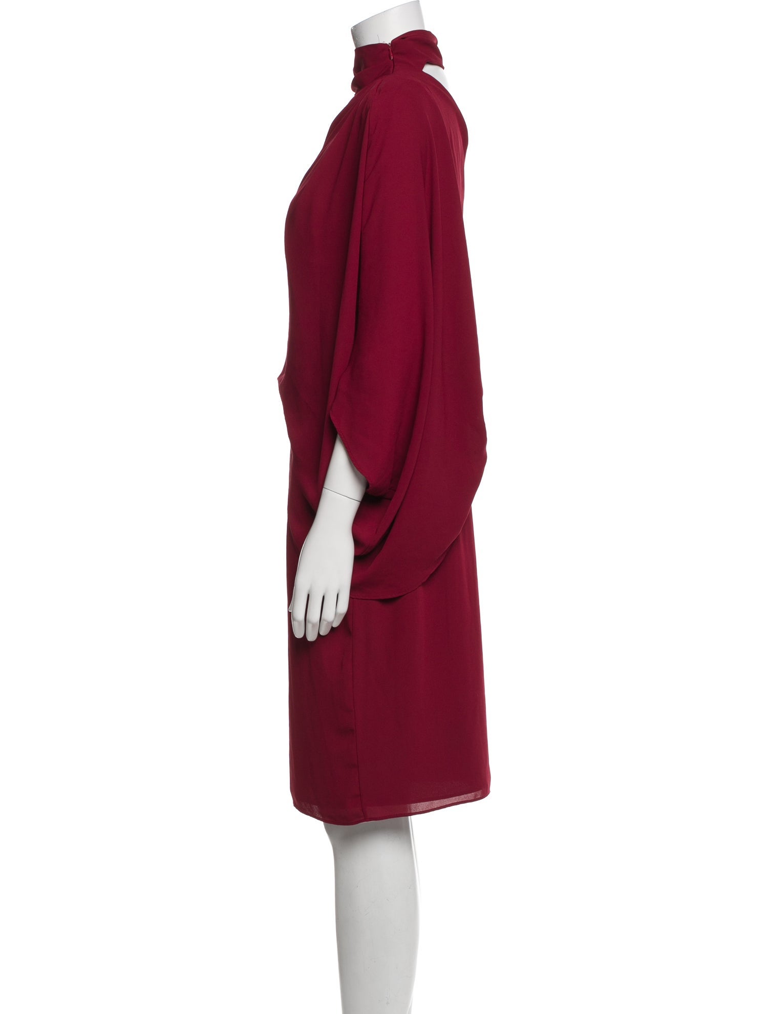 Halston Mock Neck Midi Length Dress