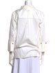 Halston Striped Three-Quarter Sleeve Button-Up Top