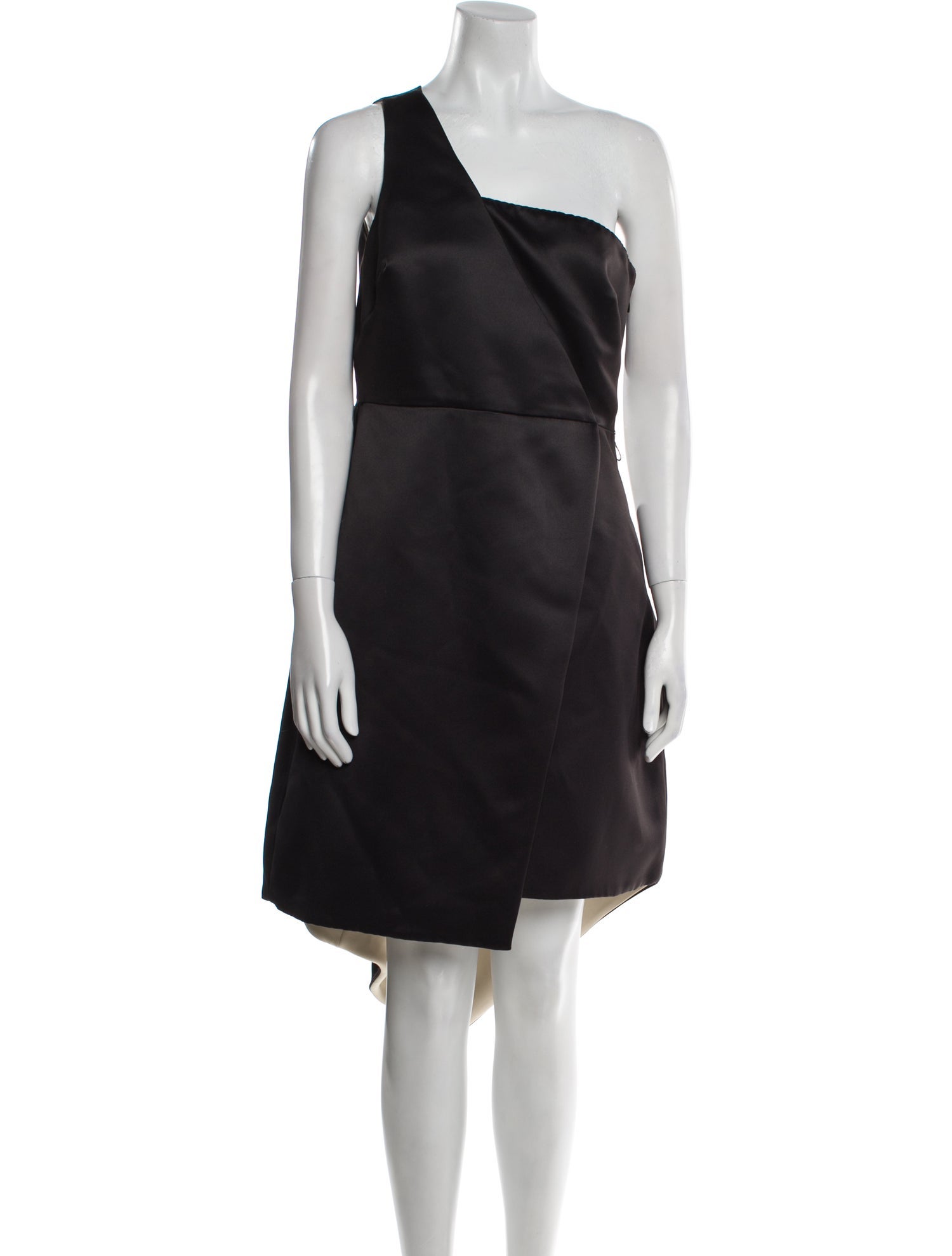 Halston One-Shoulder Knee-Length Dress