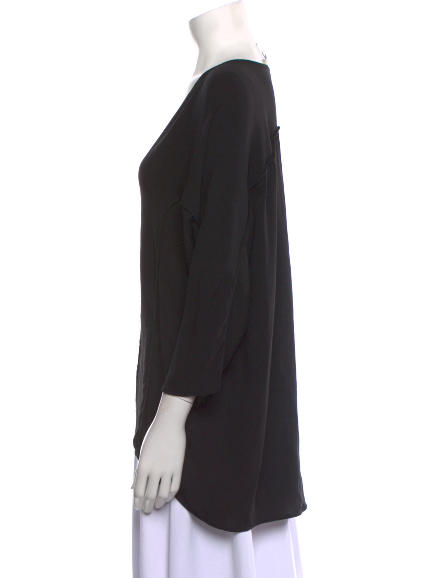 Halston Silk V-Neck Blouse