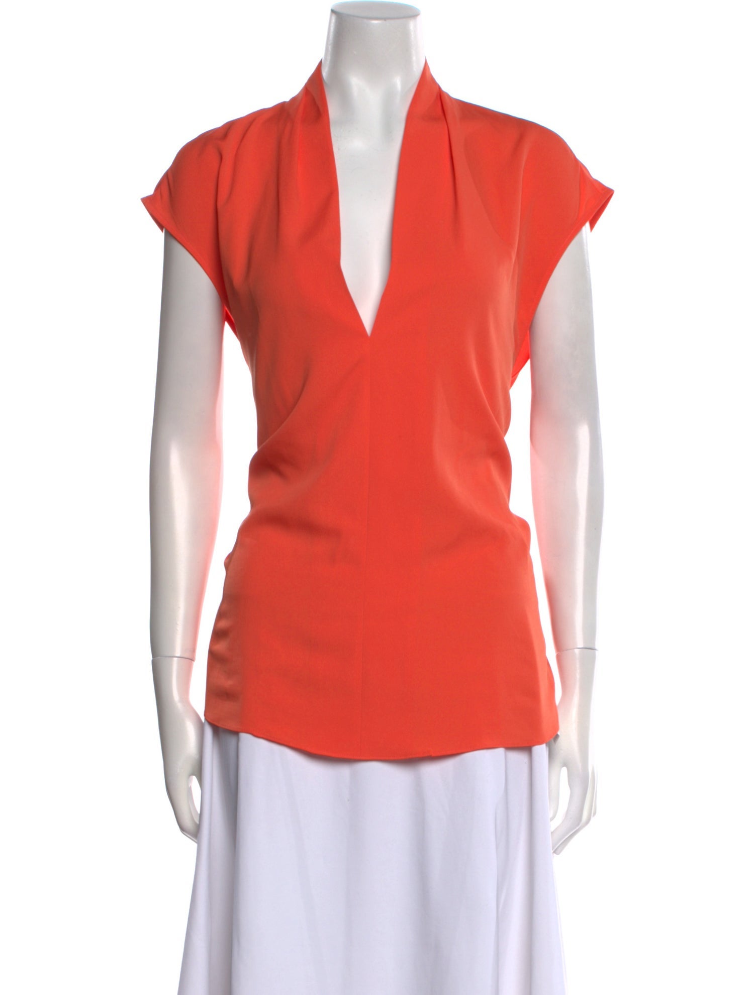 Halston V-Neck Short Sleeve Blouse