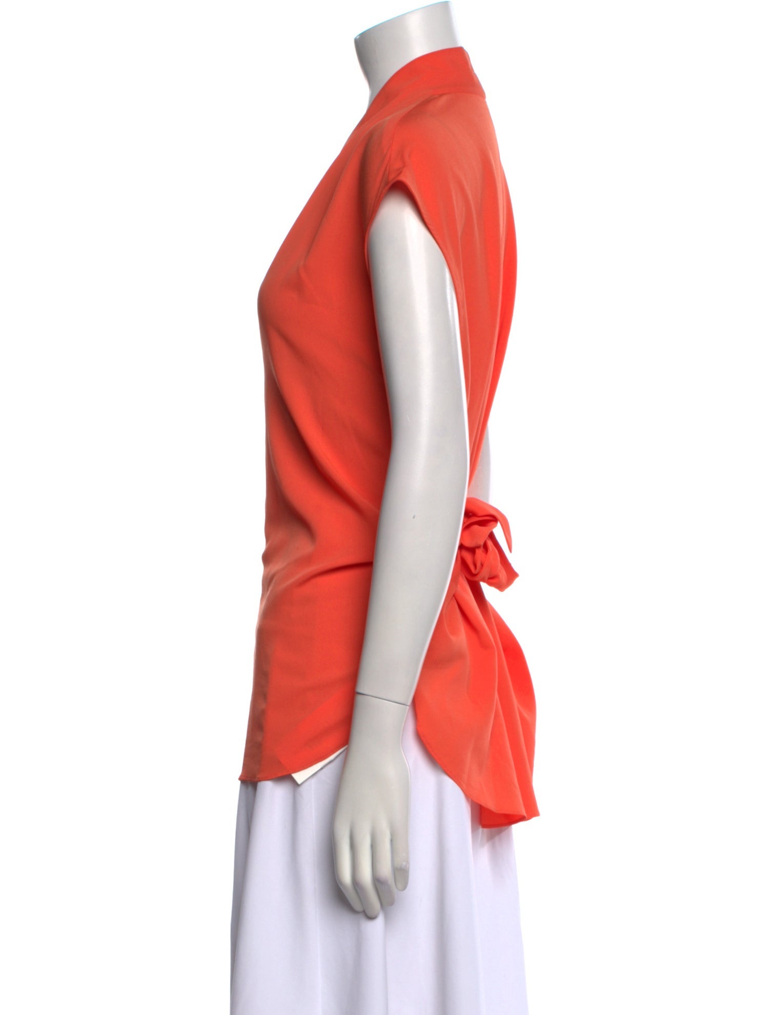 Halston V-Neck Short Sleeve Blouse