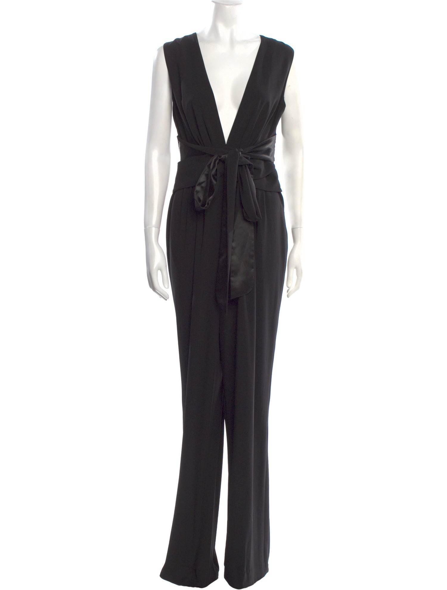Halston Plunge Neckline Jumpsuit