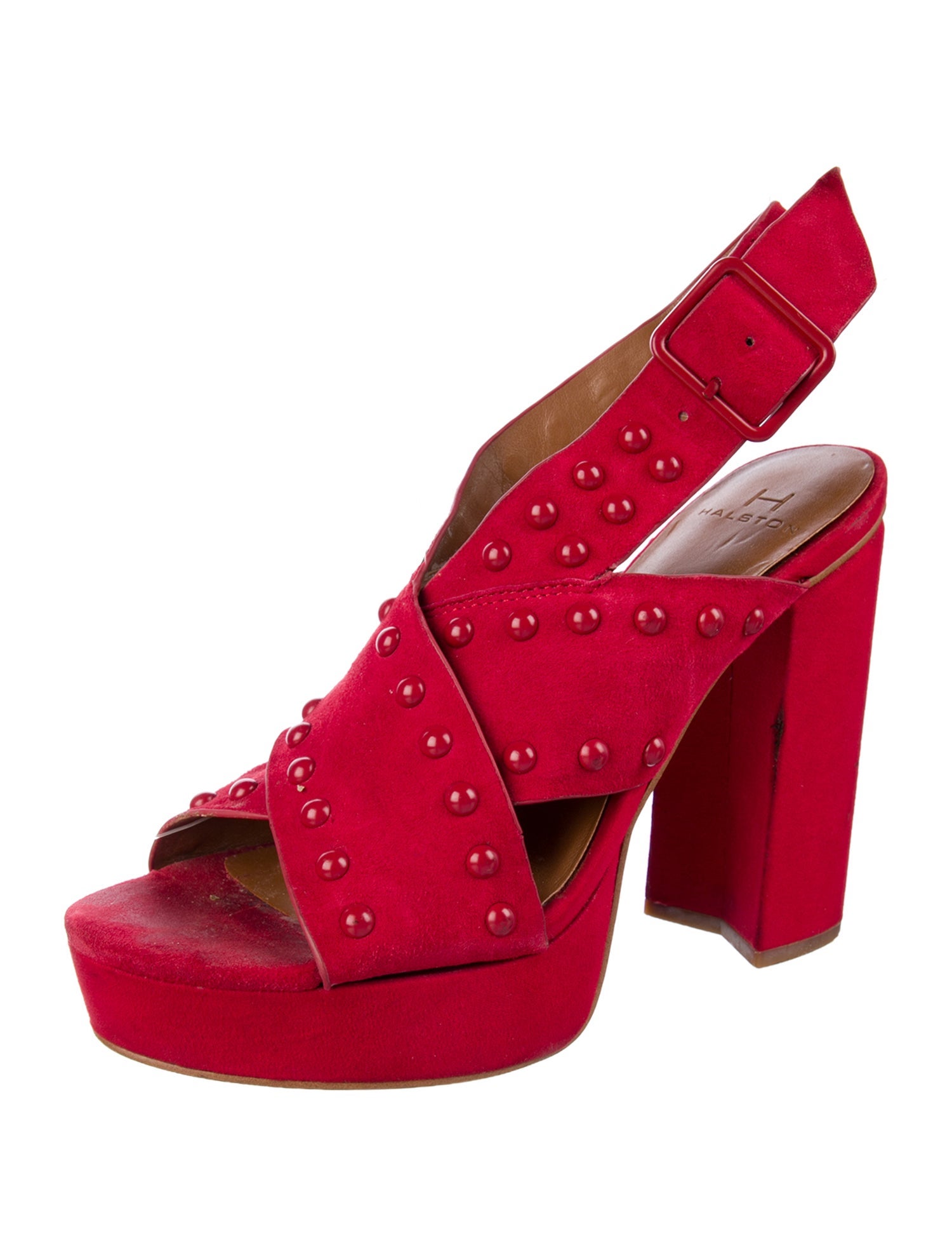 Halston Suede Slingback Sandals