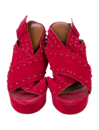 Halston Suede Slingback Sandals