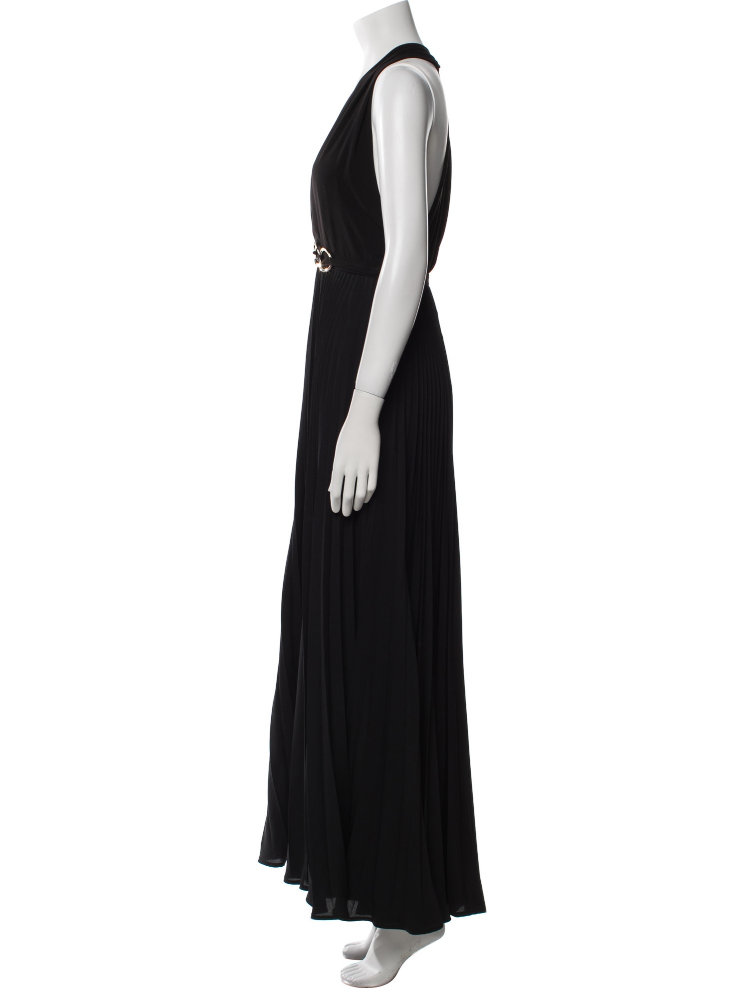 Halston V-Neck Long Dress