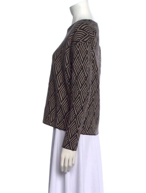 Halston Printed Scoop Neck Sweater