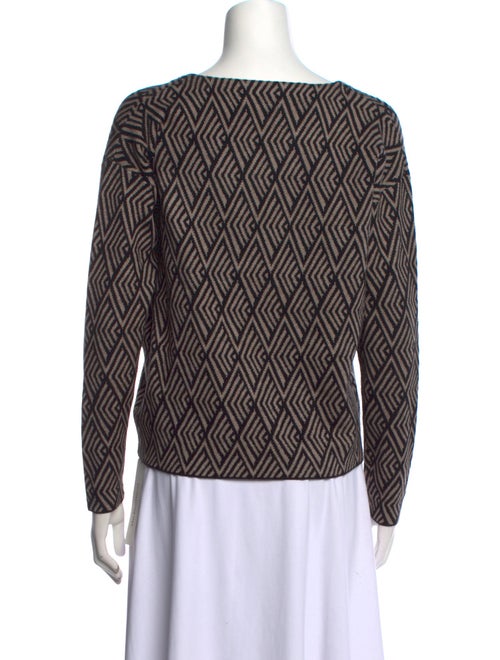 Halston Printed Scoop Neck Sweater