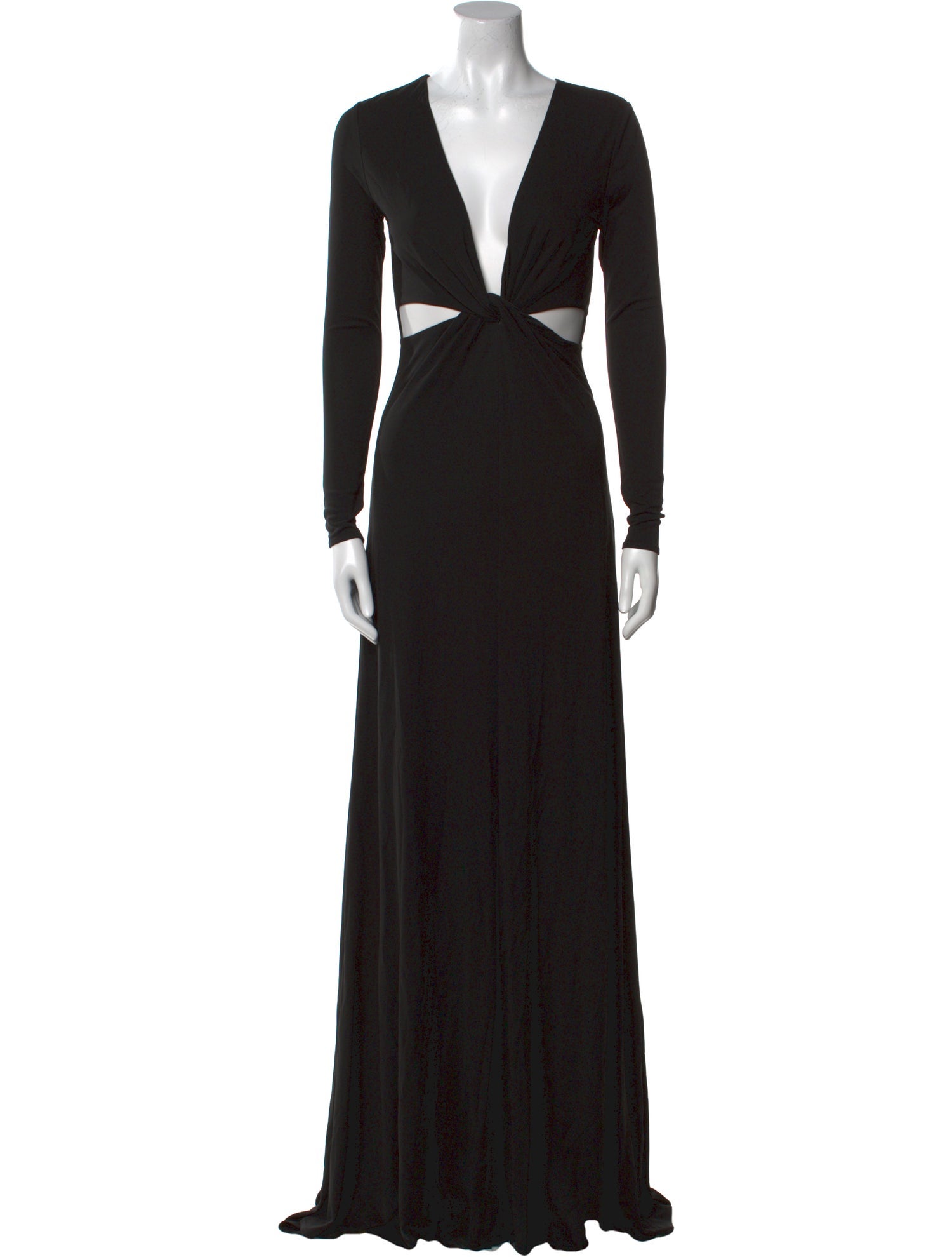 Halston V-Neck Long Dress