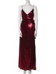 Halston V-Neck Long Dress