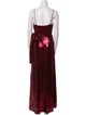 Halston V-Neck Long Dress