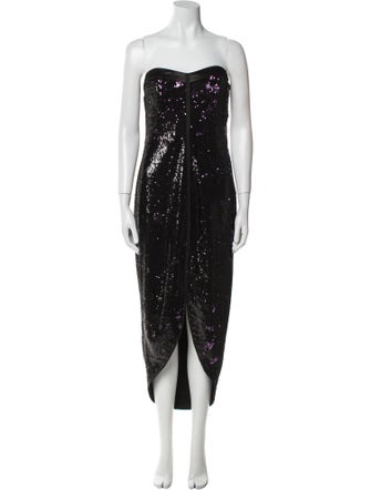 Halston Strapless Midi Length Dress