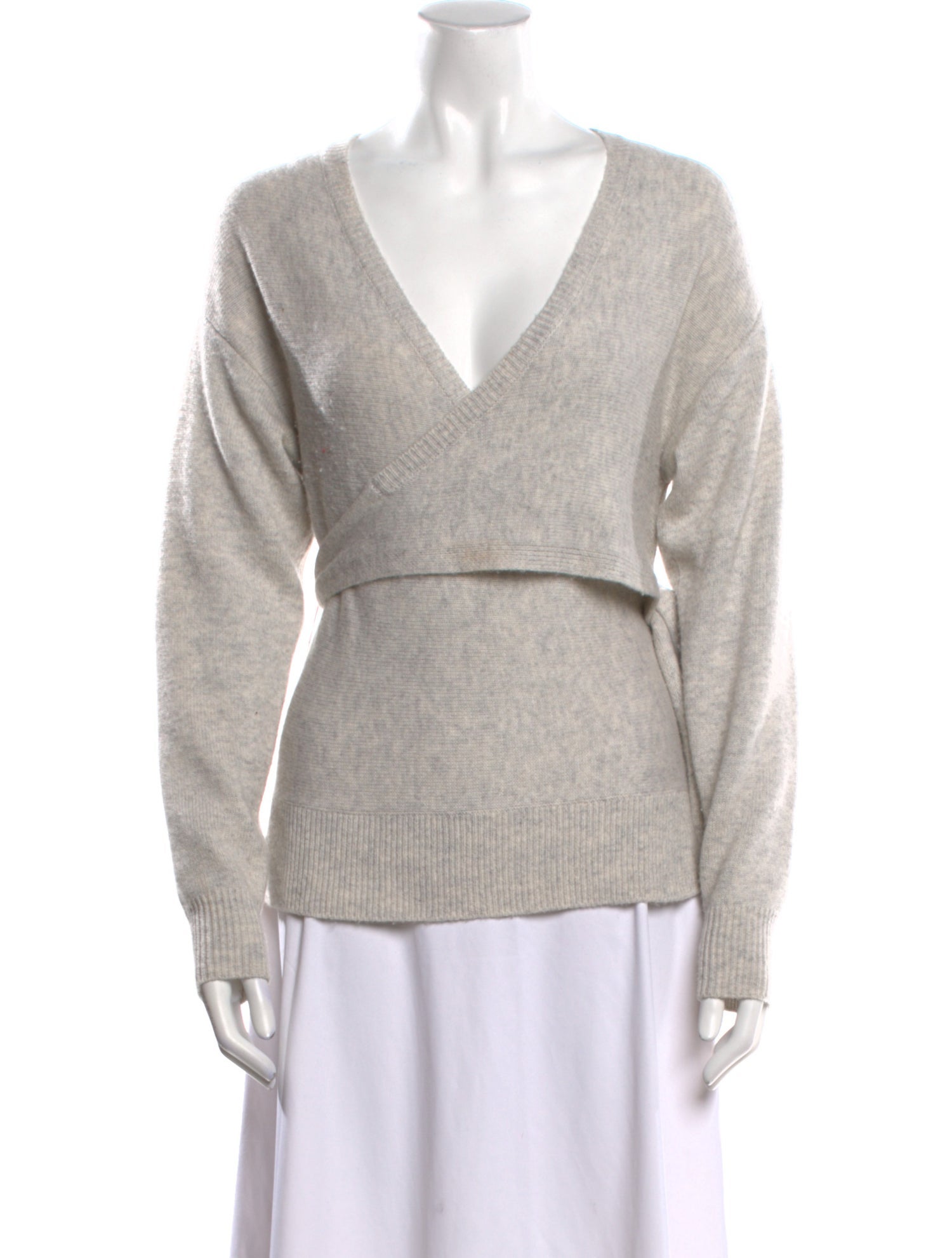 Halston Merino Wool V-Neck Sweater