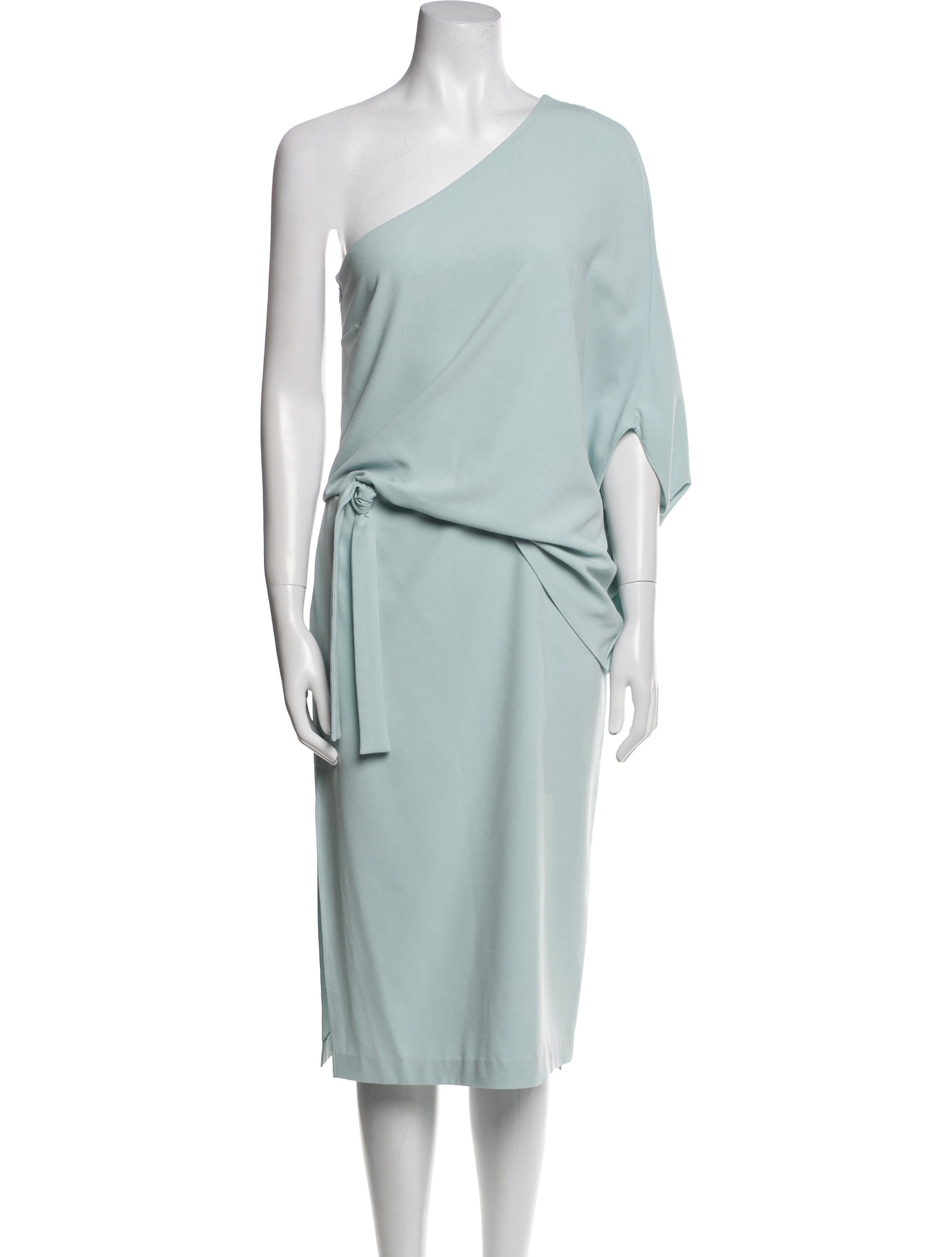 Halston One-Shoulder Knee-Length Dress