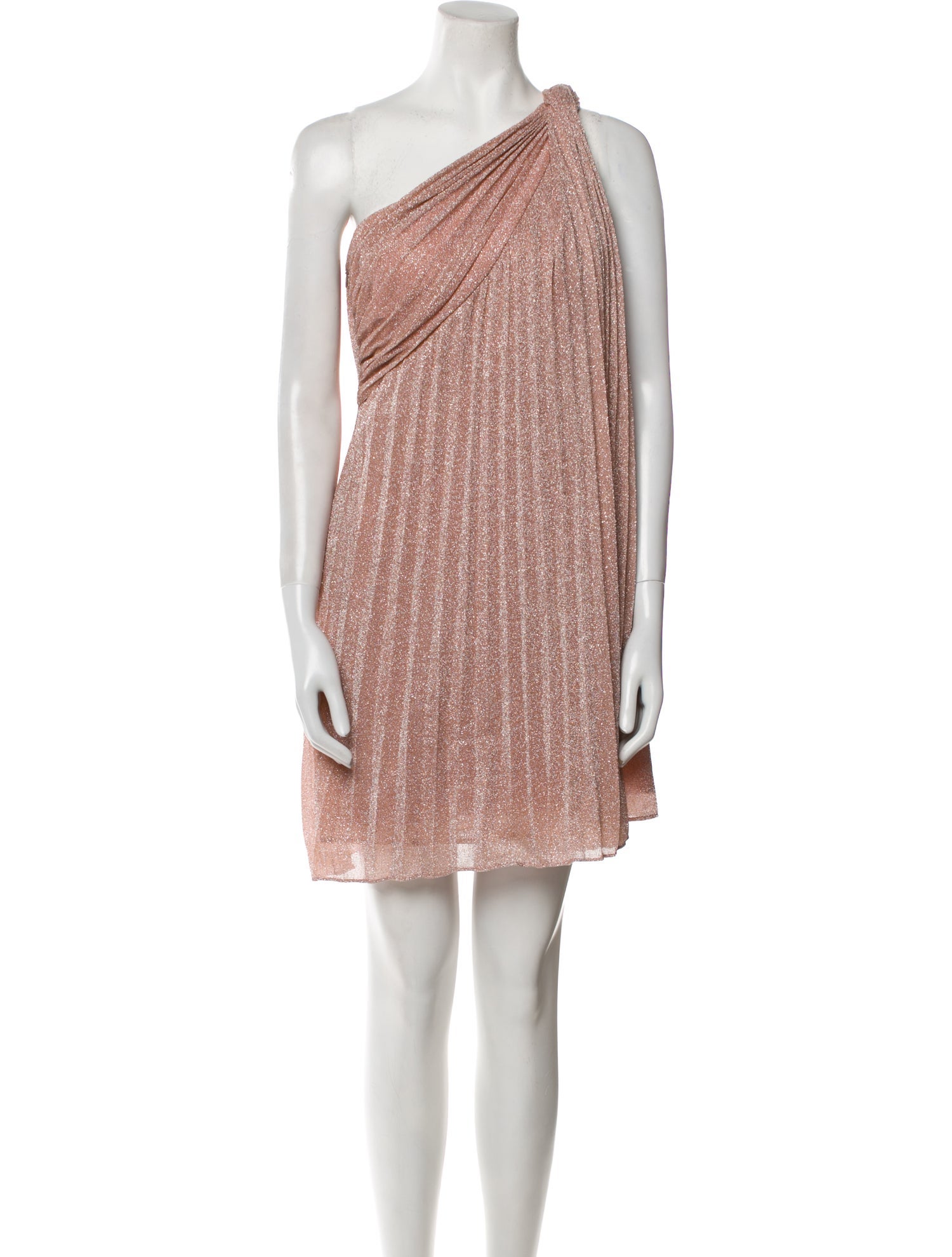 Halston One-Shoulder Mini Dress