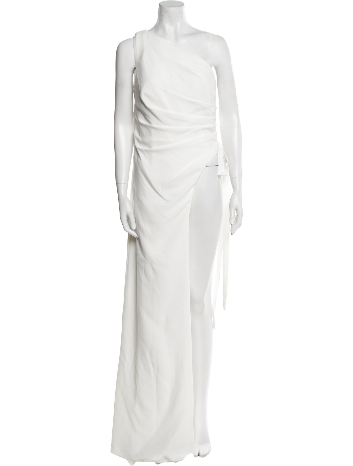 Halston One-Shoulder Long Dress