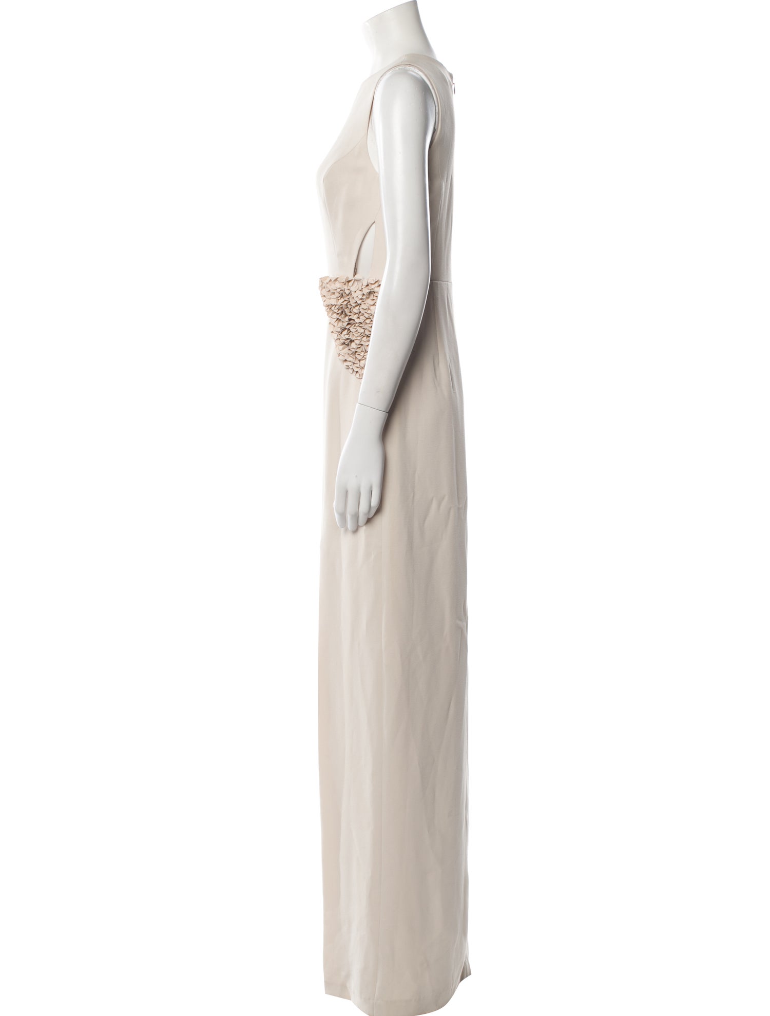 Halston Crew Neck Long Dress