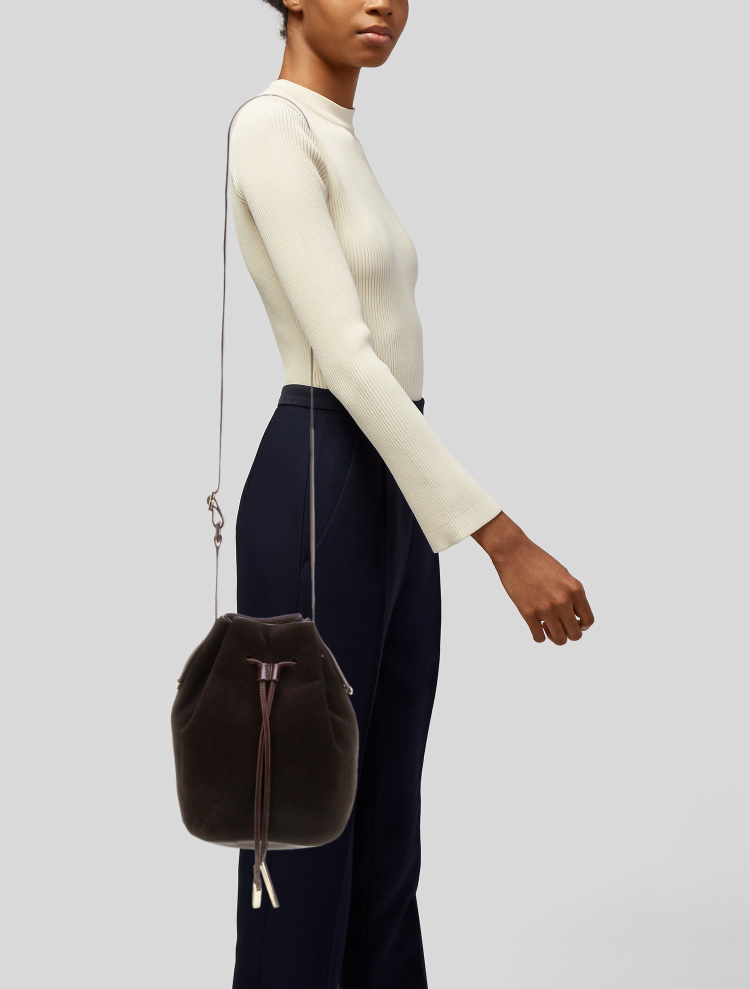 Halston Suede Crossbody Bag