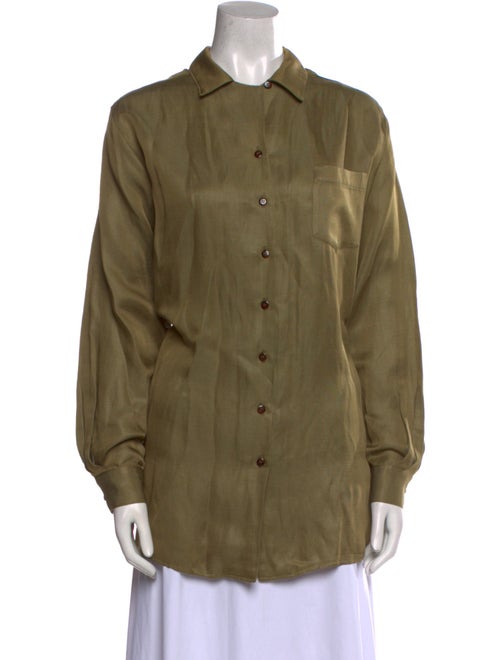 Halston Long Sleeve Button-Up Top