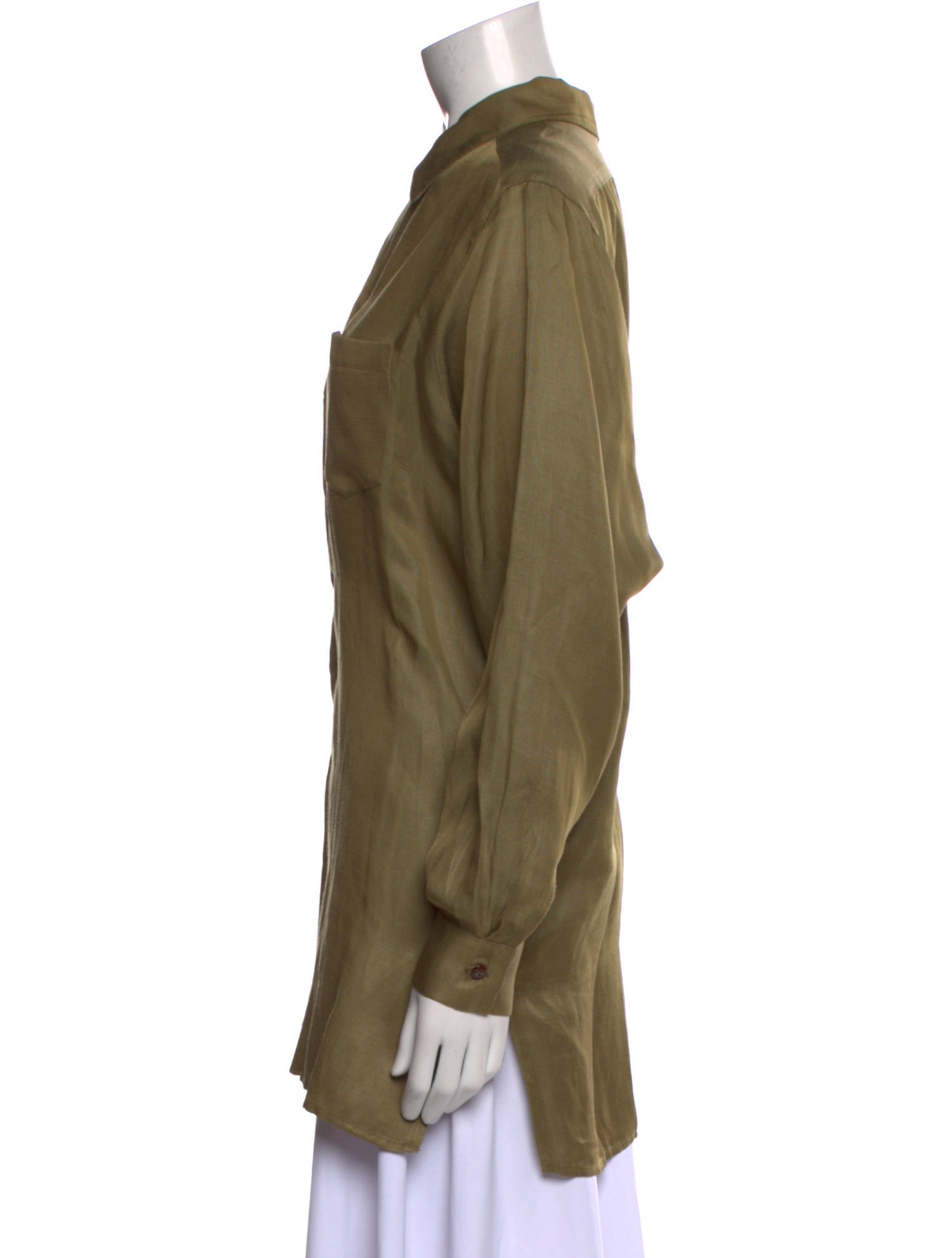 Halston Long Sleeve Button-Up Top