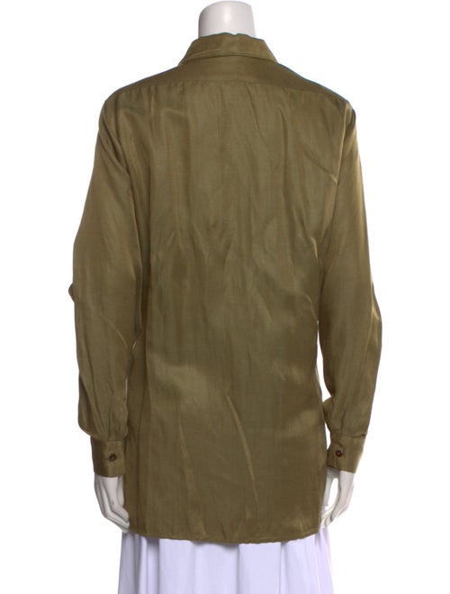 Halston Long Sleeve Button-Up Top