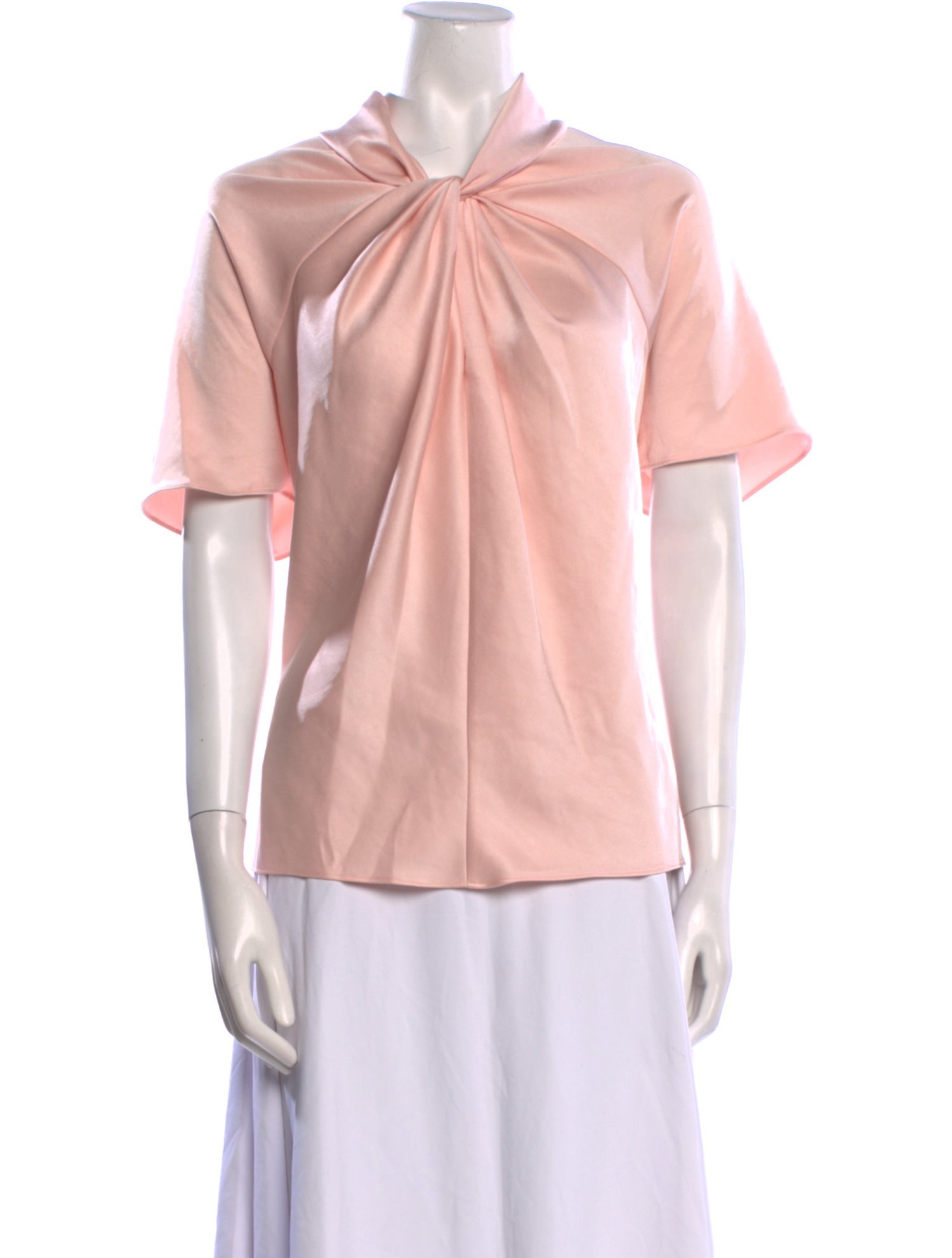 Halston V-Neck Short Sleeve Blouse