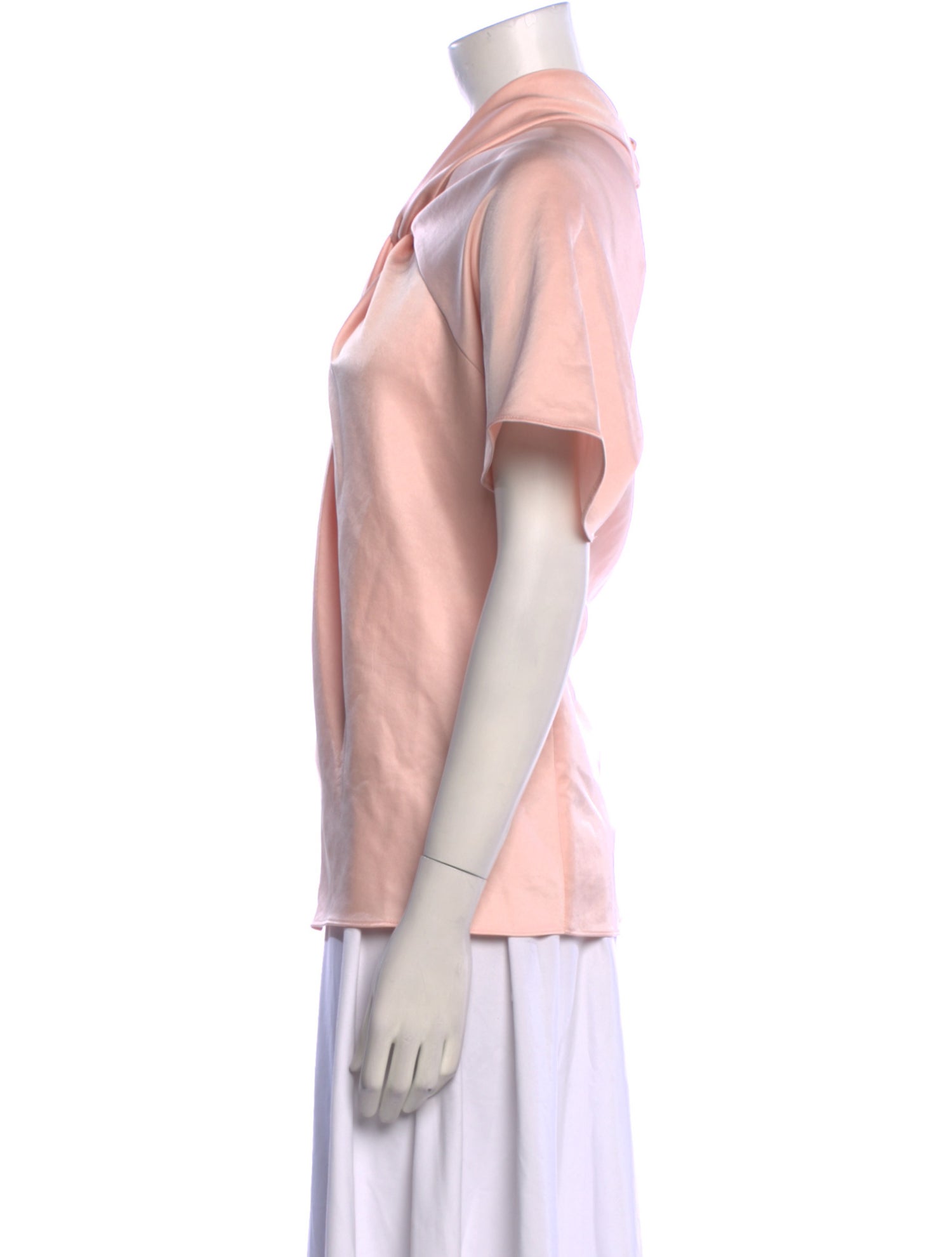 Halston V-Neck Short Sleeve Blouse