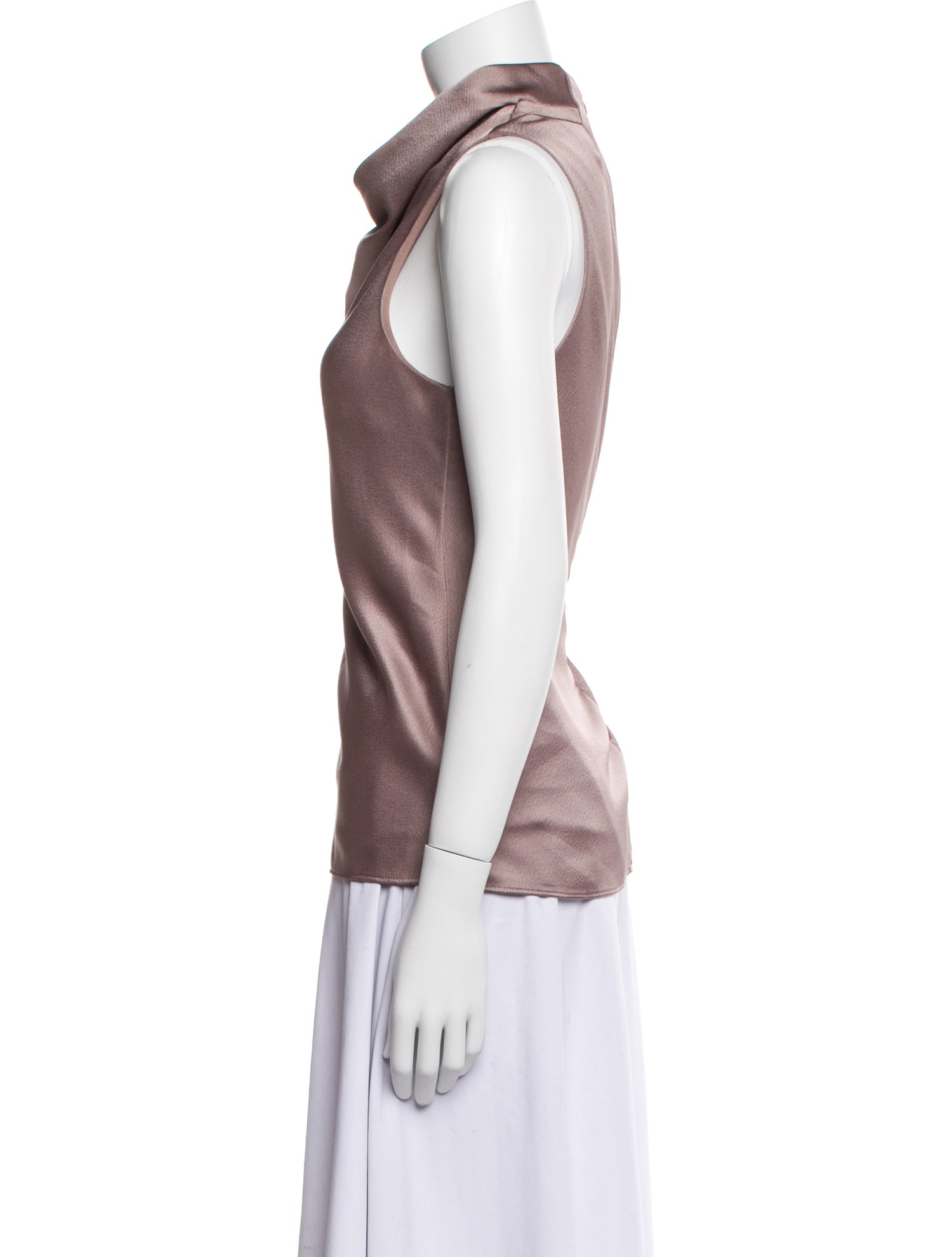 Halston Cowl Neck Sleeveless Top