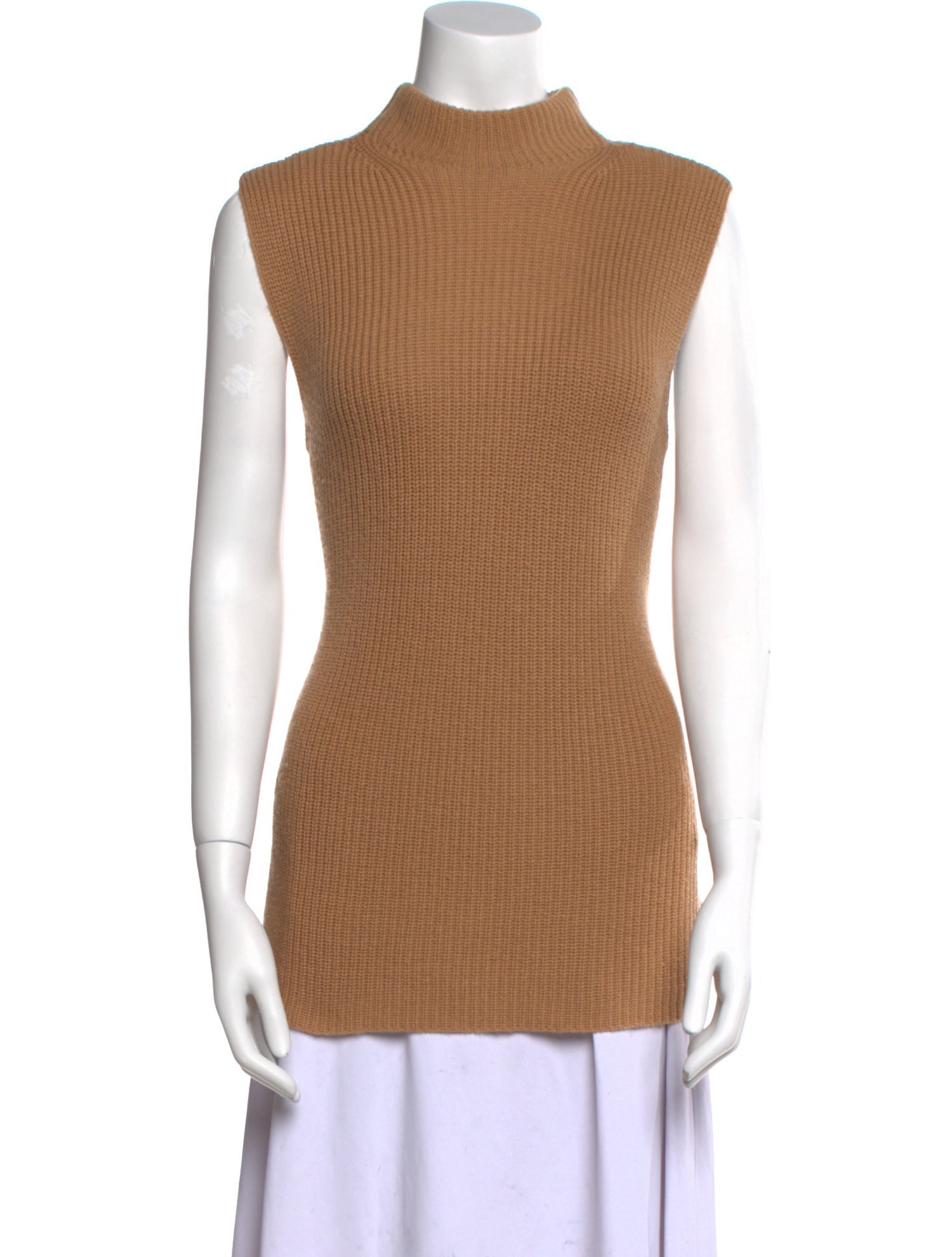 Halston Merino Wool Mock Neck Top