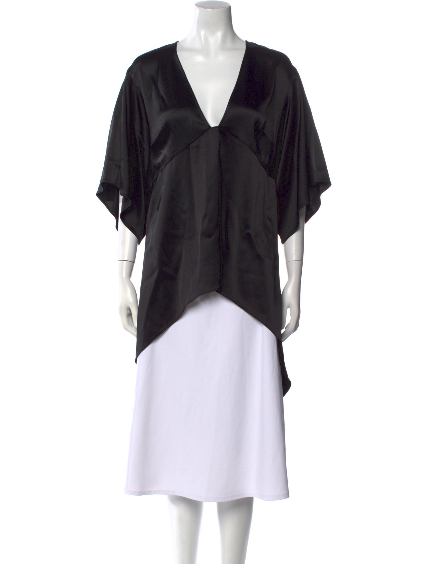 Halston V-Neck Three-Quarter Sleeve Tunic