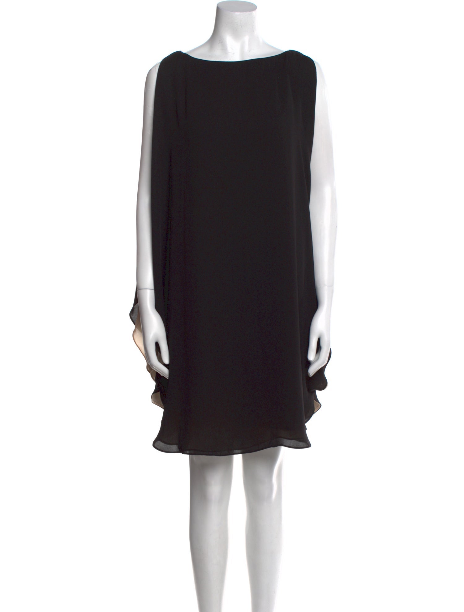 Halston Bateau Neckline Mini Dress