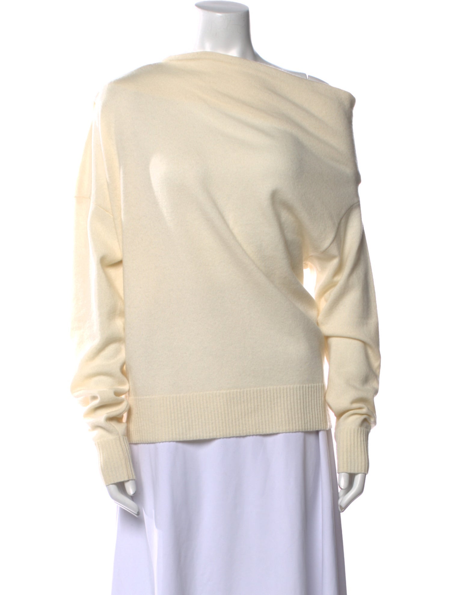 Halston Wool Bateau Neckline Sweater