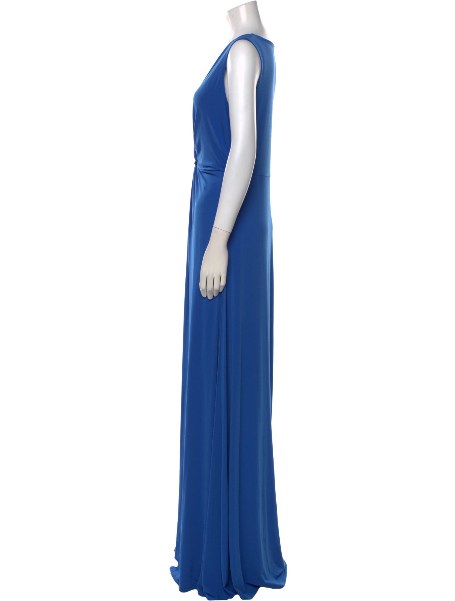 Halston V-Neck Long Dress
